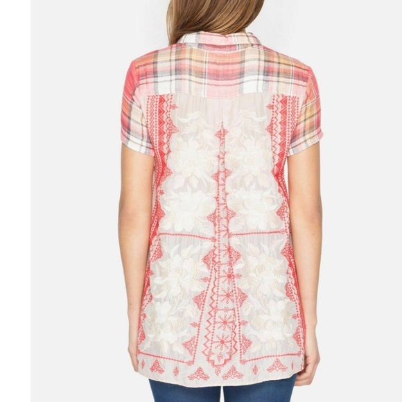 Johny Was Plaid embroidered western top - Picture 3 of 12